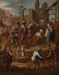 La adoración de los reyes con el virrey Pedro de Castro y Figueroa, duque de La Conquista, 1741